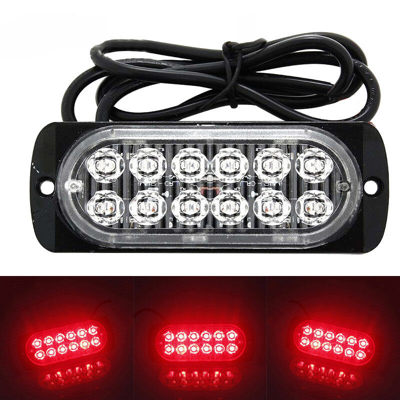 1 PC Vàng 12 Đèn LED Ánh Sáng Nhấp Nháy Thanh Xe Ô Tô, Xe Tải Đèn Cảnh Báo Đèn DC 12-24 V