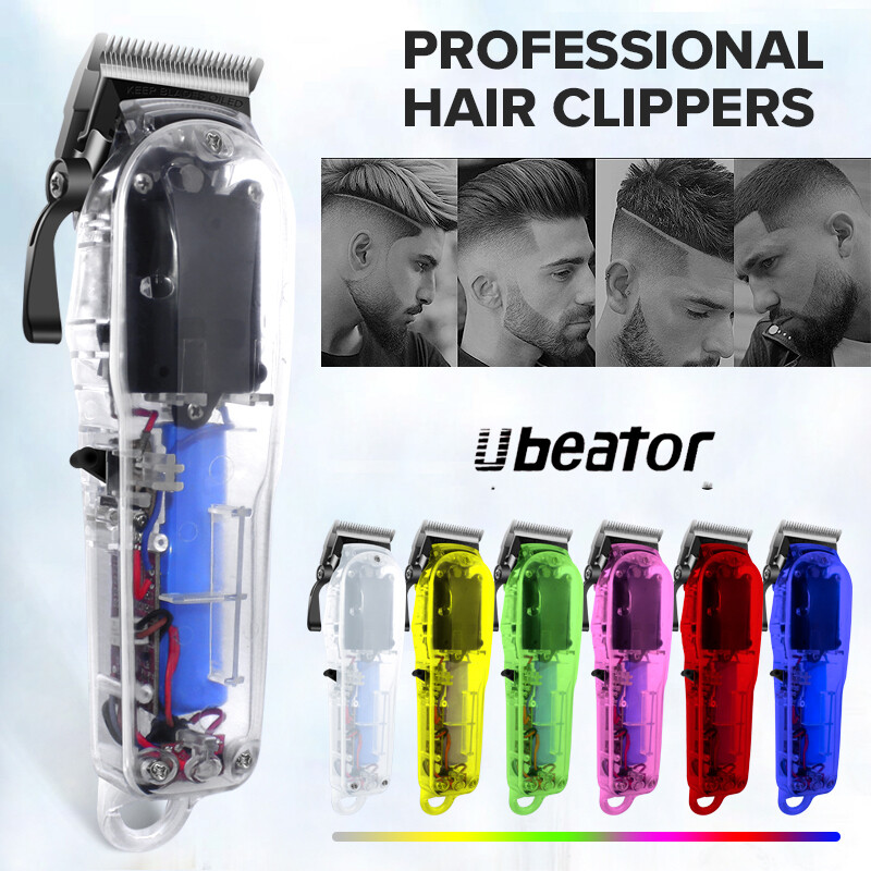 Transparent Cover White Hair Cutting Machine Rechargeable New Hair Clipper Man Shaver Trimmer For Men Barber Professional Beard Trimmer ราคา 609 บาท*ส่งฟรี