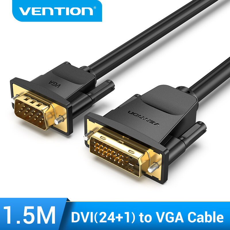 Vention DVI(24+1) to VGA Cable 1080P 60Hz DVI(24+1) Male to VGA Male Gold plated interface For PC La