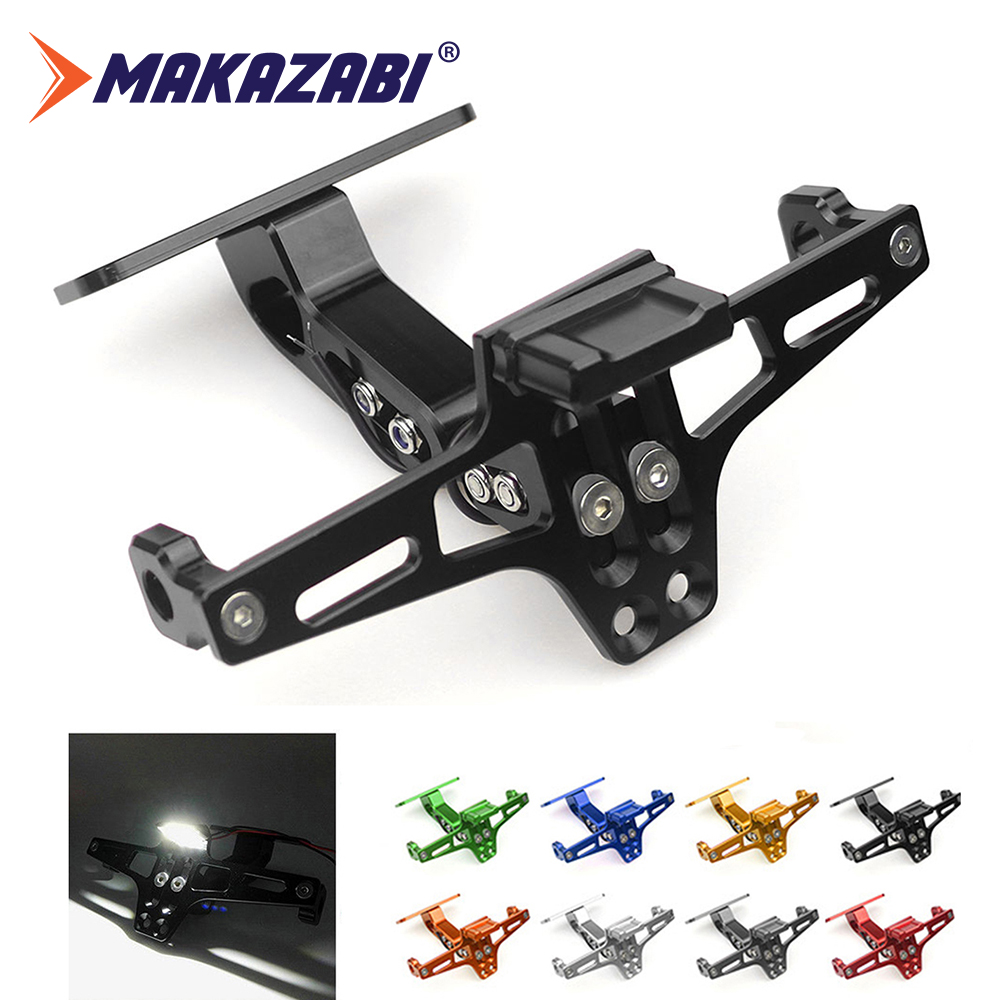 Giá đỡ biển số sau thông dụng có thể điều chỉnh cho xe máy yamaha mt07 cb mt-03 fz07 fz6 fz1 mt09 cbr600 với đèn led
