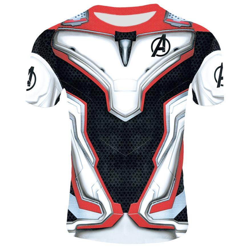 Mới Anh Hùng Lượng Tử Armor T-Shirt áo ôm sát tay ngắn Trang Phục Áo mặc hè Cho Tập Thể Dục Thể Thao