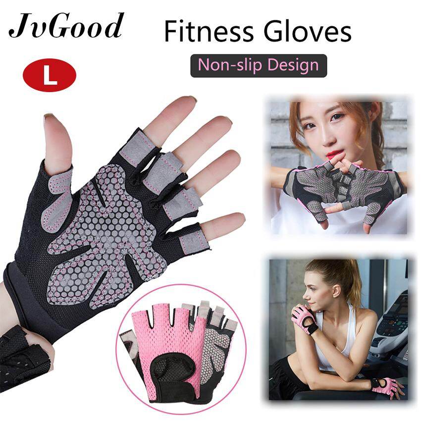 JvGood Gym Fitness Gloves Breathable Fast-Drying Sports Gloves Half Finger Hand Protector Non-slip Silica Gel Grip Workout Gloves Weight Lifting for Women Men Bodybuilding