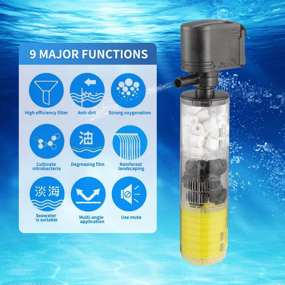 Top nhà bể cá công cụ lọc đa chức năng Bộ lọc nước bể cá dưới nước máy lọc bơm oxy chất lượng nước 3 trong 1 cho Phụ kiện hồ cá