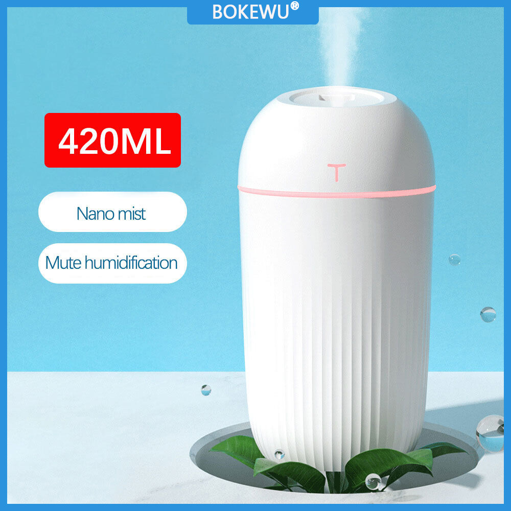 Bokewu máy làm ẩm không khí 420ml máy khuếch tán hương liệu siêu âm thơm cầm tay máy tạo sương usb