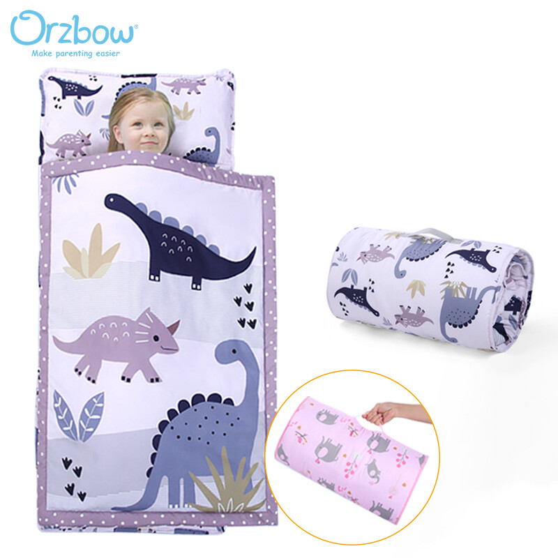 Orzbow Thảm Ngủ Trưa Cho Trẻ Tập Đi Kèm Gối Tháo Được Giường Du Lịch Cho Trẻ Em 115Cm X 50Cm Túi Ngủ Trẻ Mẫu Giáo