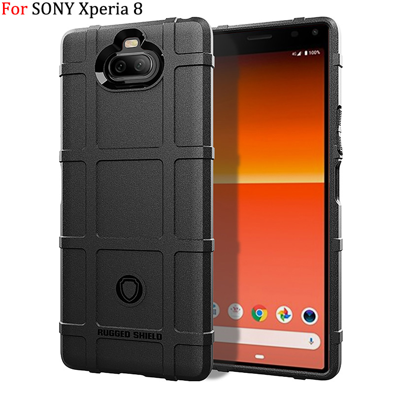 Vỏ gồ ghề cover quay lại cho sony xperia 8 nhựa tpu mềm vỏ điện thoại 360 ° bảo vệ toàn thân vỏ điện thoại chống trượt vỏ