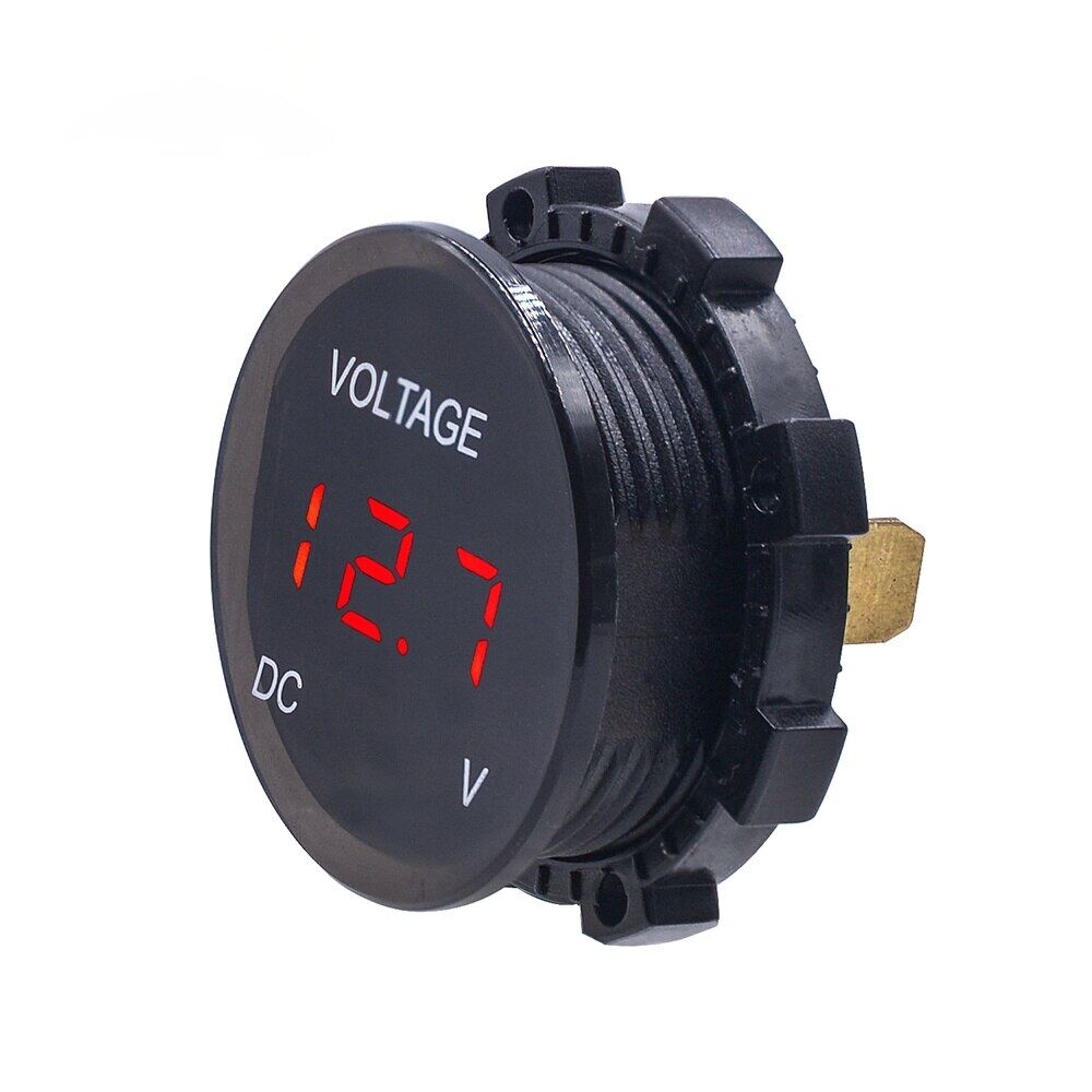 Thiết Bị Kiểm Tra Vôn Kế Bảng Điều Khiển Kỹ Thuật Số 12-24V Phụ Kiện Điều Chỉnh Ô Tô RV Xe Máy Màn Hình Led Voltag Bảo Vệ Ngắn Mạch