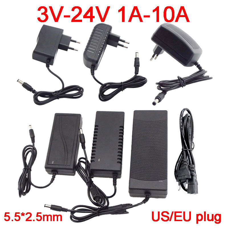AC DC 5V 12V 24V Power Supply Adapter 1A 2A 3A 5A 6A 8A 10A 110V 220V Universal Charger for CCTV Camera LED Light