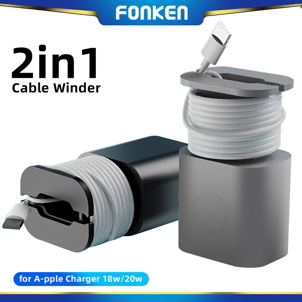 FONKEN 20W/18W Cable Winder Data Cord Organizer Silicone Charger Protectors For iOS USB C Fast Charger Anti-scratch Protective Case
