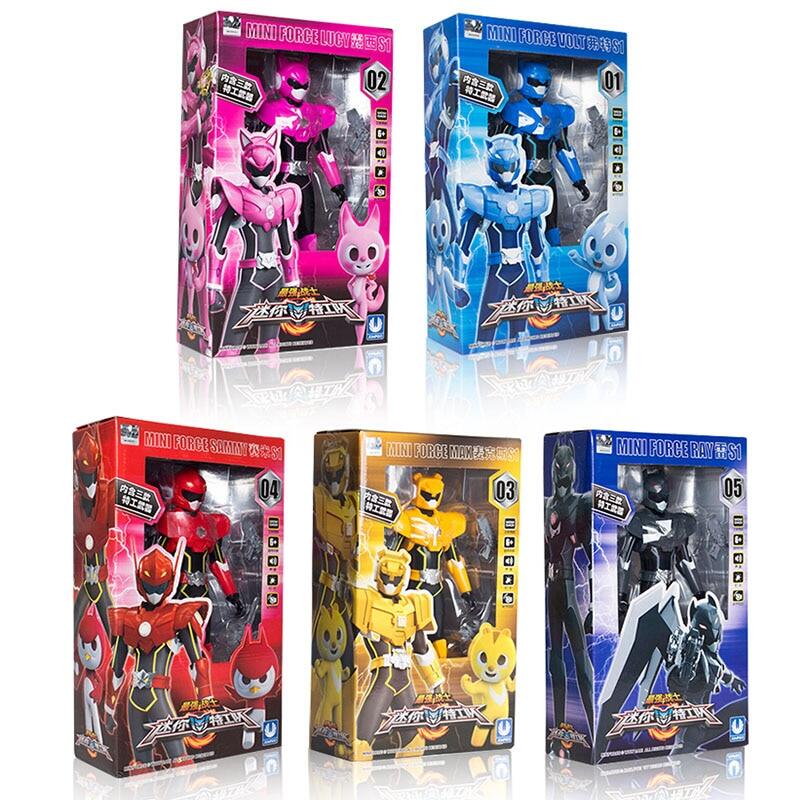 Đồ Chơi Mini Force X Super Dino Power Robot Biến Hình Đèn Âm Thanh SAMMY LUCY VOLT Force X Mô Hình N