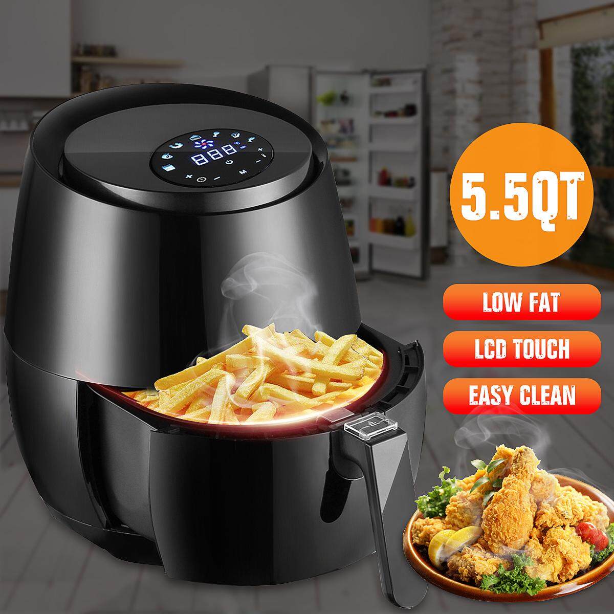 หม้อทอด Air fryer S 1400W 5.2L มัลติฟังก์ชั่สมาร์ทที่ทอดไก่น้ำมันฟรีหม้อทอด Air fryer สุขภาพหม้อหุงข้าวทอดอาหารได้สมาร์ท LCD แบบสัมผัสไฟฟ้า Airfryer