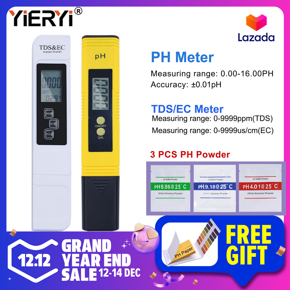 Kỹ Thuật Số Máy Kiểm Tra Chất Lượng Nước Đồng Hồ TDS Đồng Hồ Đo Độ PH Đo Độ Dẫn Điện Nước PH Nhiệt Độ Tester Cho Hydroponics Bể Cá Cảnh Nước Uống