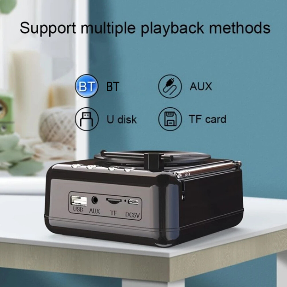 Keyng retro loa âm nhạc cổ điển loa không dây loa ngoài trời di động micro tích hợp usb thẻ tf aux cho bữa tiệc gia đình macaron máy ghi âm đĩa than loa bluetooth đài phát thanh hoài cổ stereo