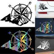 Mountain Compass Car Laser Sticker - Waterproof Sunscreen Decal