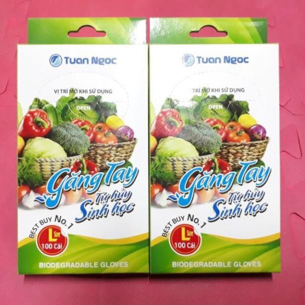 🌟 hộp 100 găng tay nilong 🌟 tự hủy sinh học tuấn ngọc