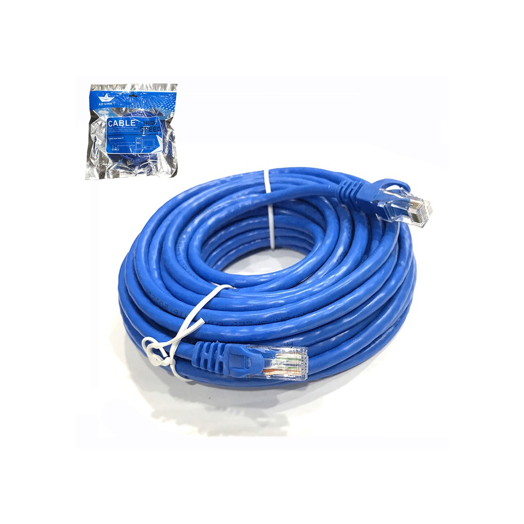 Cáp UTP CAT 6 AD-link 10 mét high speed màu xanh AD-6010H PURE COPER