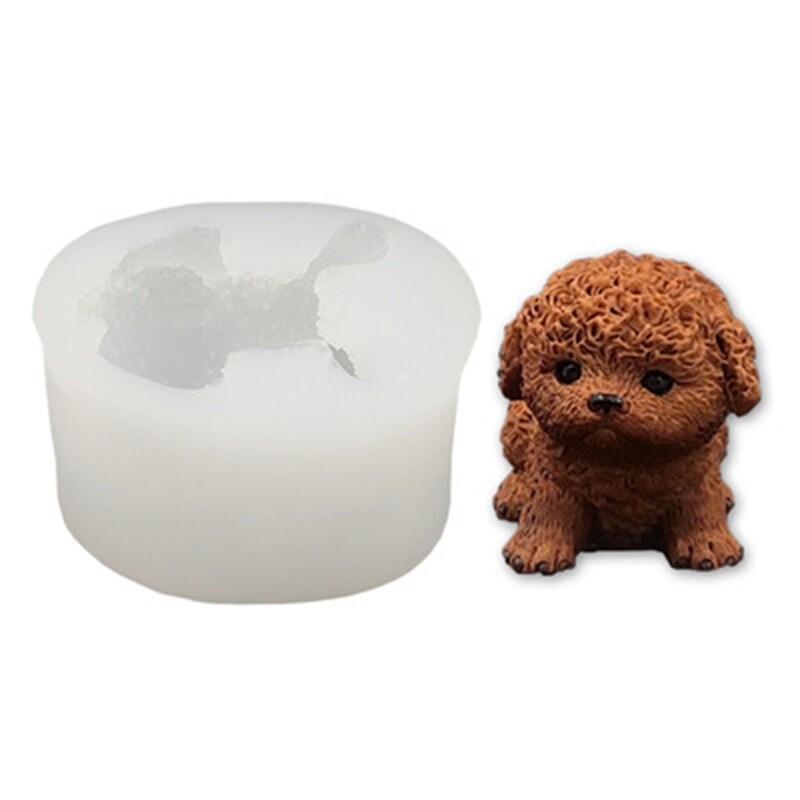 Khuôn silicon hình chó 3d, khuôn epoxy thạch cao xà phòng đất sét dụng cụ trang trí kẹo mềm tráng miệng sô cô la bánh tự làm