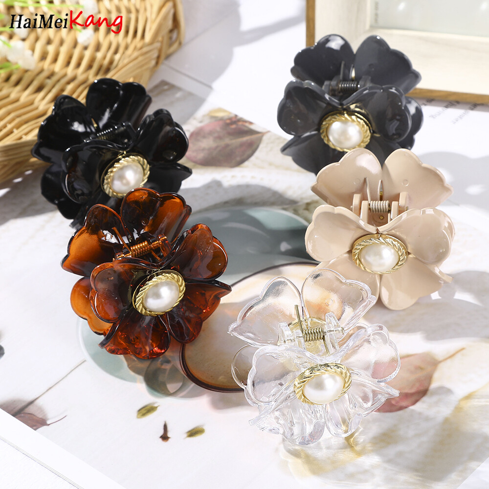 1 Cái Kẹp Tóc Hình Hoa Kẹp Tóc Ngọc Trai Hàn Quốc Cho Nữ Phụ Kiện Tóc