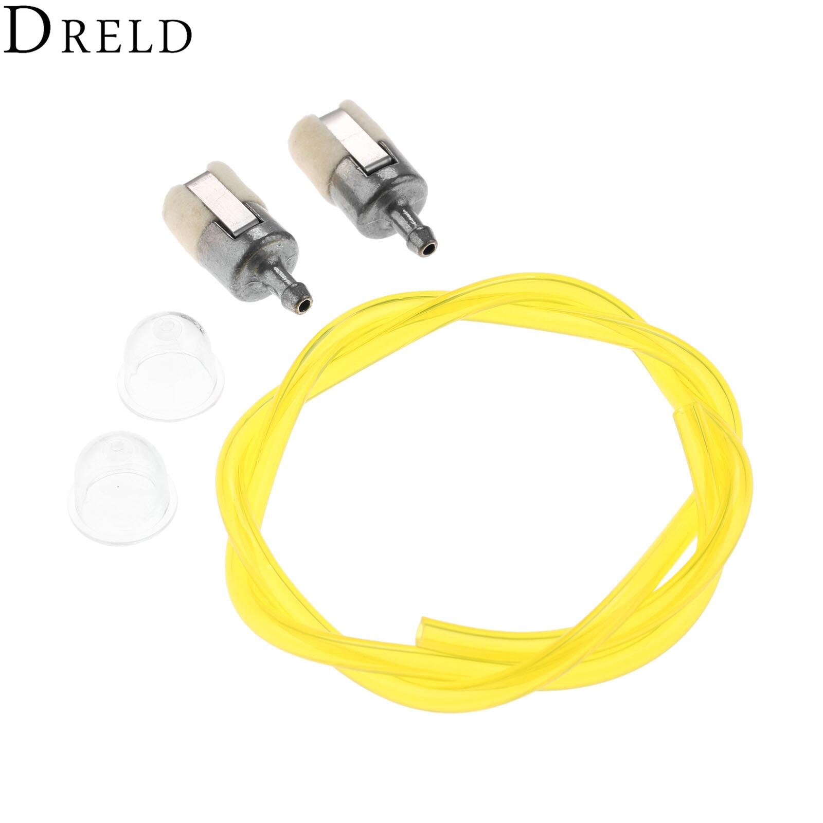 Dreld 5pcs/set Primer Bulb Fuel Filter Fuel Line Hose Tube For Honda Gx22 Gx25 Gx31 Rototiller String Trimmer Brush Cutter