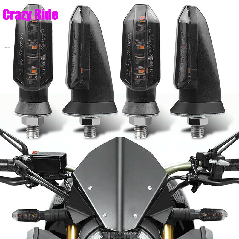 4 Pcs Universal Motorcycle Turn Signals 3led High-brightness Front Rear Led Signal Lights Blinkers For Motorbike Scooter