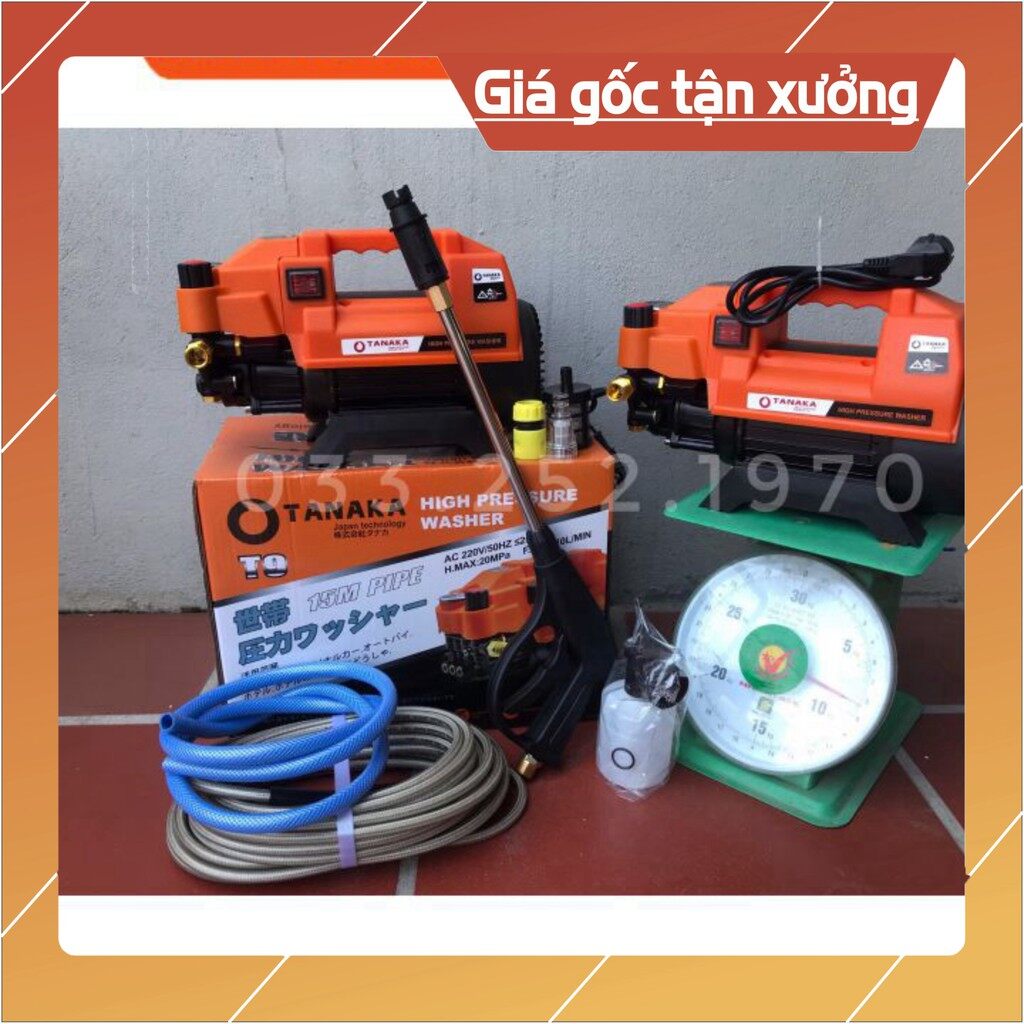 Chính hãng máy rửa xe tanaka có chỉnh áp-công suất 2500w-máy rửa xe gia đình