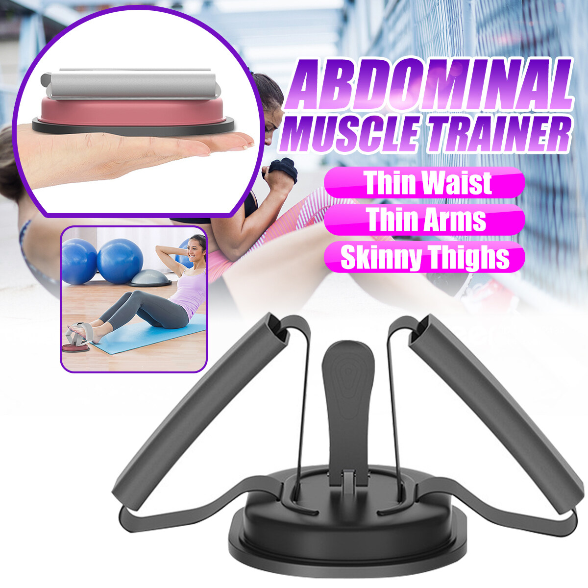 Generic Sit Up Roller Trainer Ab Crunch Core Worker Abs Exercise