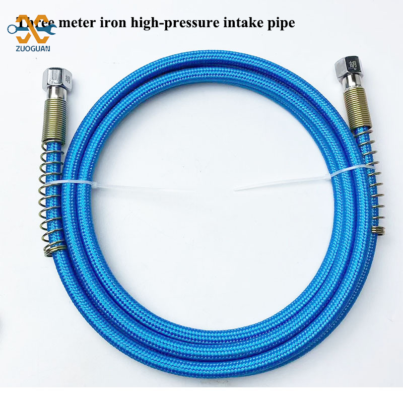 Blue 2 meter 8 high pressure pipe full steam iron high temperature resistant Teflon boiler electric iron steel braided air intake hard pipe ราคา 167 บาท*ส่งฟรี