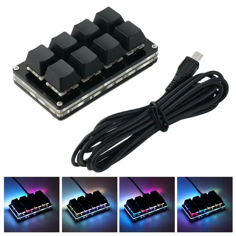 Rgb 8 phím Bàn phím nhỏ DIY Bàn Phím tắt tùy chỉnh bàn phím lập trình Bàn Phím Cơ Bàn phím chơi game
