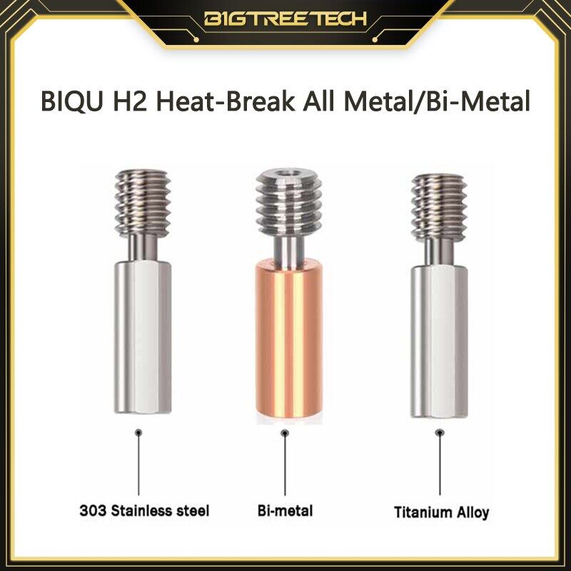 H2 Extruder All Metal Heatbreak Titanium Alloy Stainless Steel Throat For
