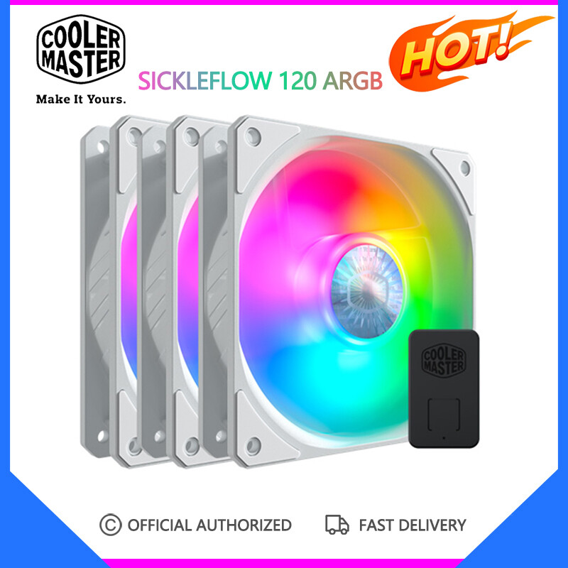 Cooler Master Sickleflow 120 ARGB 3 Trong 1 120Mm Vỏ Máy Tính Quạt Làm Mát CPU Phiên Bản Màu Trắng RGB 5V Quạt PWM Yên Tĩnh Địa Chỉ