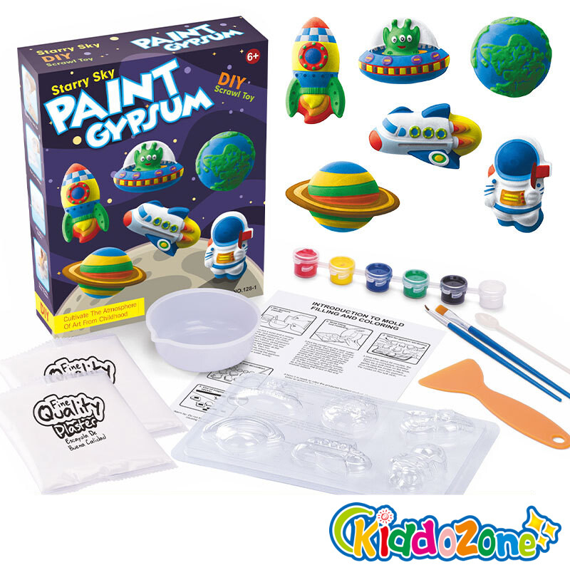 KiddoZone Đồ Chơi Vẽ Tranh Thạch Cao Tự Làm Khuôn Bột Thạch Cao, Giáo Dục STEM, Đồ Chơi Sơn Cho Trẻ Em