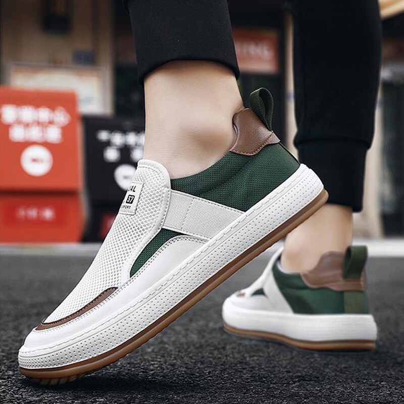 2023 Nam Mùa Hè Mới Của Giày Nam Xu Hướng Trượt-On Giày Vải Thoáng Khí Gày Sneaker Vải Bố Tất Cả Các Trận Đấu Giày Đế Casual