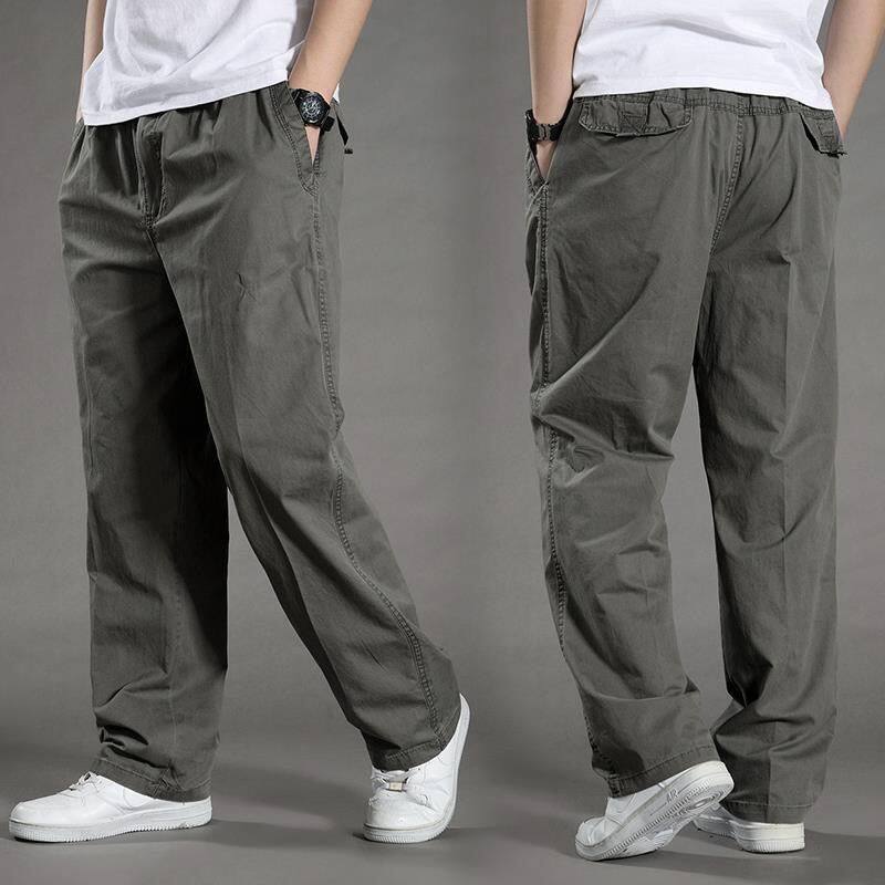 Korean wide-leg pants multi-pocket overalls summer plus size straight casual pants men's outdoor loose version sports pants - 3