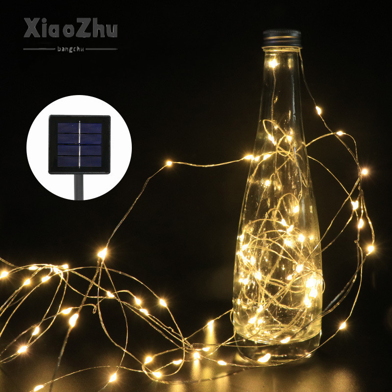 Xiaozhubangchu đèn led năng lượng mặt trời đèn dây đồng đèn trang trí sân vườn chống nước dây đèn trang trí giáng sinh