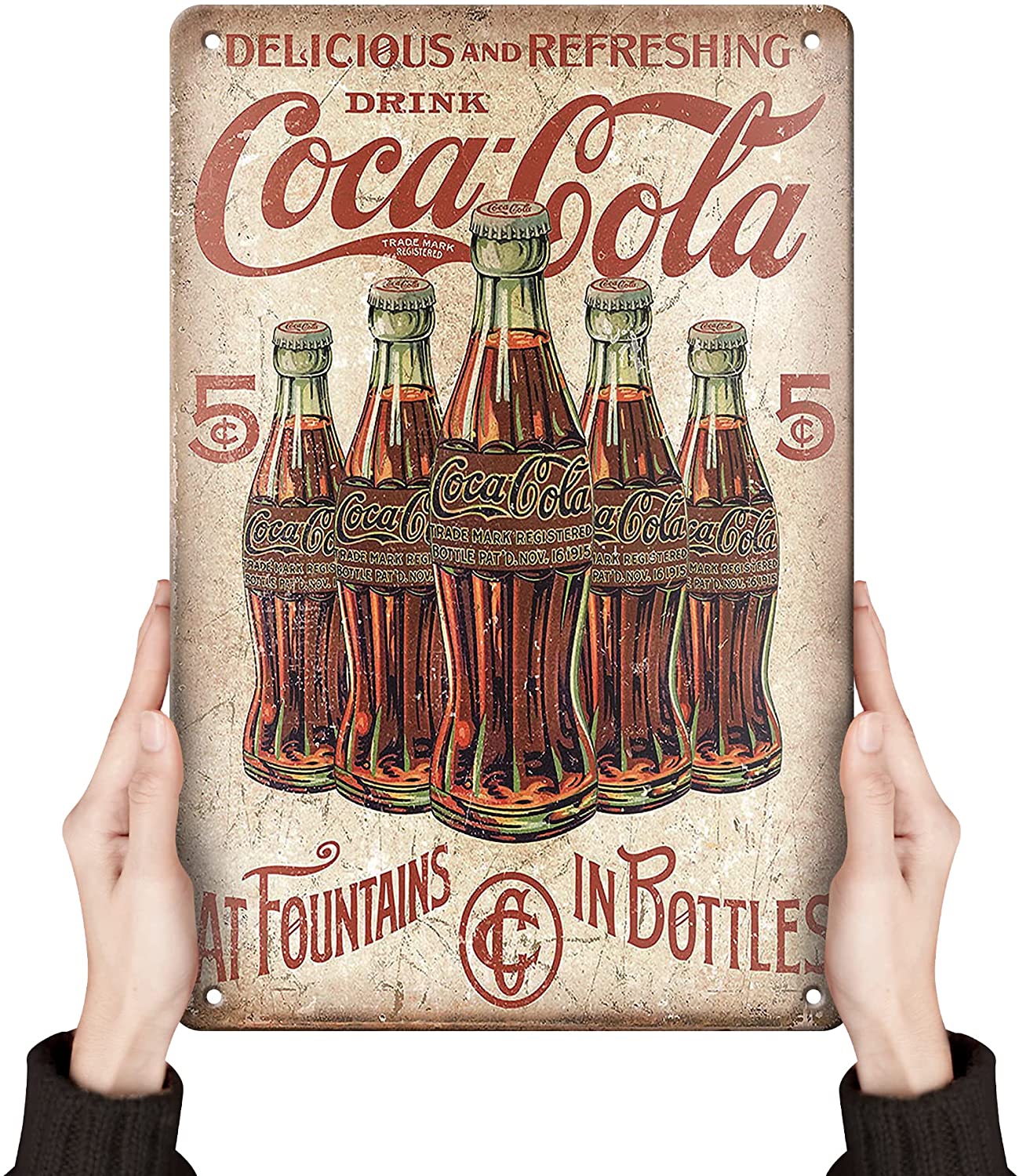 Vintage Coca-Cola Metal Sign – 6x8 Inches – Retro Plaque For Garage, Bar, Man Cave
