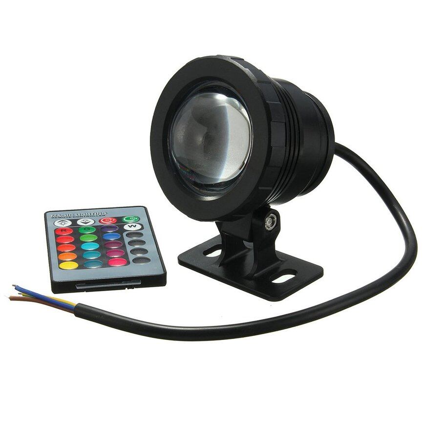 Đèn led rgb 10w chống nước, đèn rọi hồ bơi đài phun nước ánh sáng dưới nước