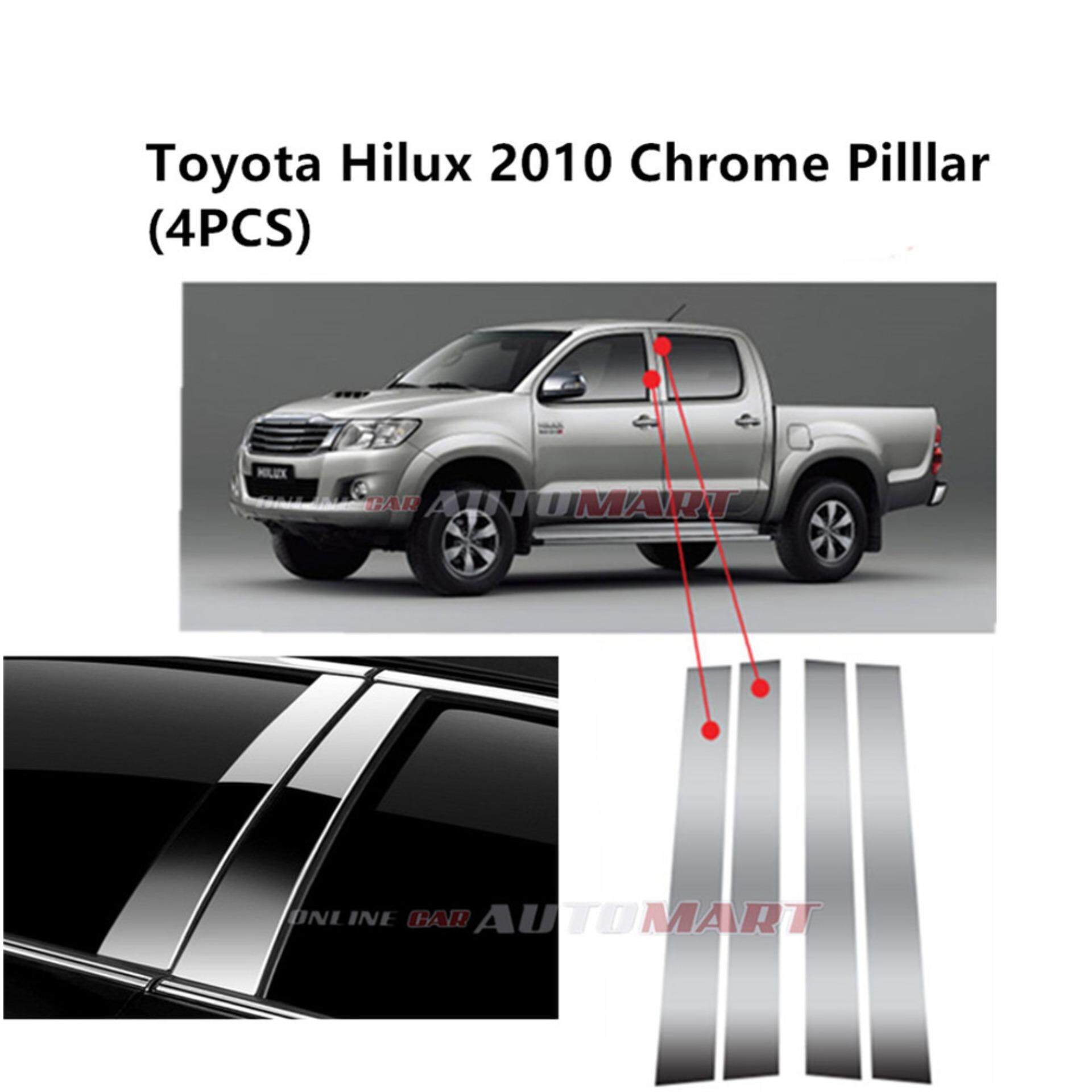 Toyota Hilux Yr 2010- Car Chrome Door Window Pillar Trim 