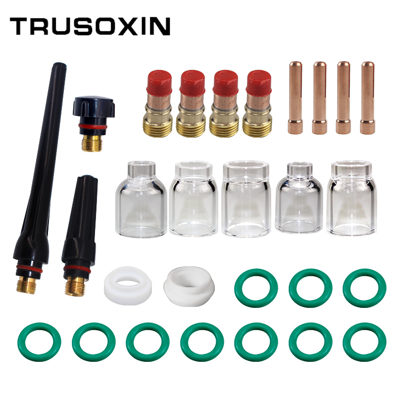 Cái/bộ 28 ống kính khí hàn tig thủy tinh mới #4 #5 #6 #7 #8 bộ cốc thủy tinh thích hợp cho wp-17 tig/phụ kiện hàn 18/26
