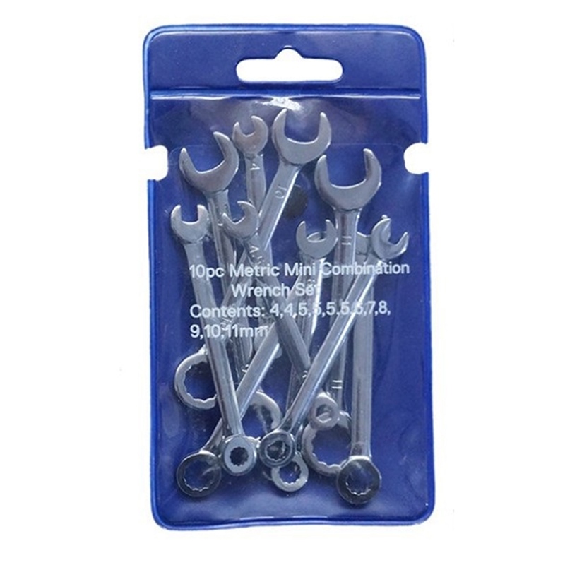 【hot】 HOT SALE 10Pcs Mini Engineer Wrench Dual Heads Offset Ring Spanner Tools Spanner Combination Key 4 11Mm Wrenches Hand Set