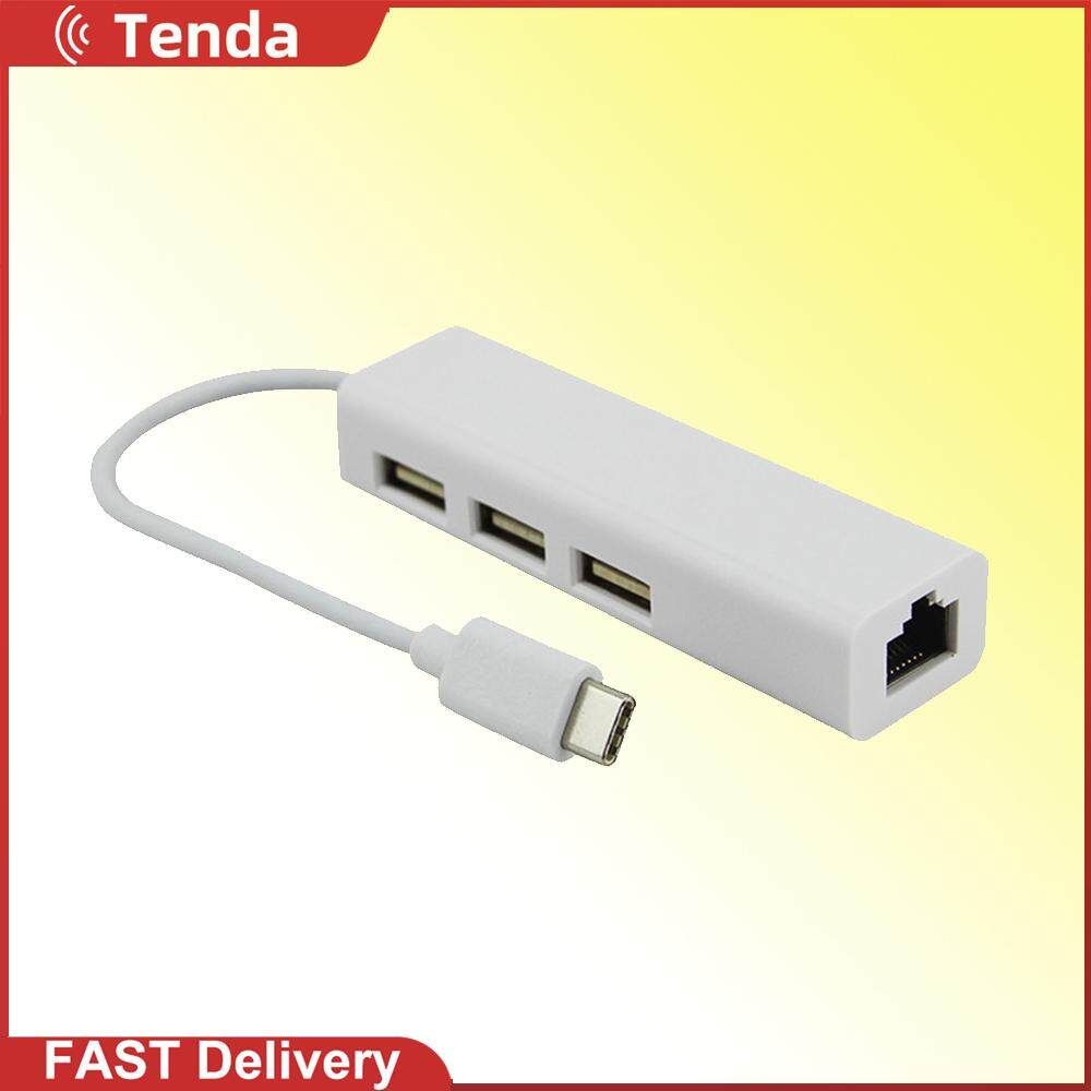 USB 3.1 Type-C to USB 3.0 3 Ports Hub Highspeed Ethernet Internet Adapter