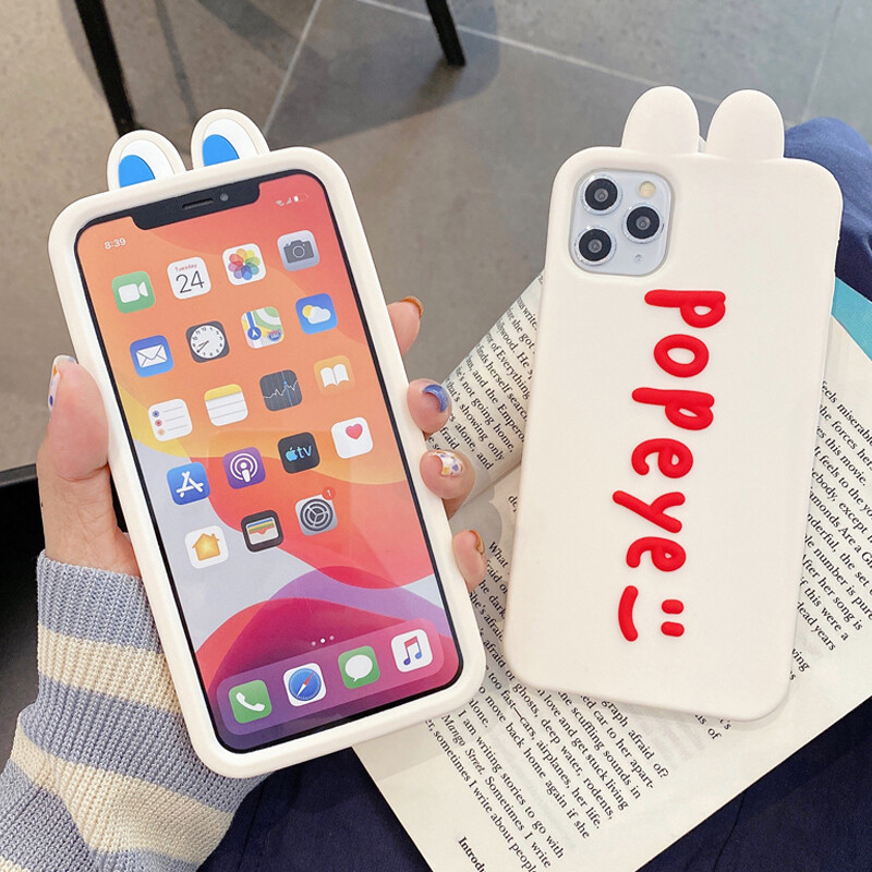 Ốp Cho iPhone 6S 7 8 6 Plus SE 2020 Ốp Điện Thoại Silicon Mềm Hình Tai Thỏ Hoạt Hình Dễ Thương 3D, Ốp Lưng iPhone 11 12 Pro Max XS XR XsMax