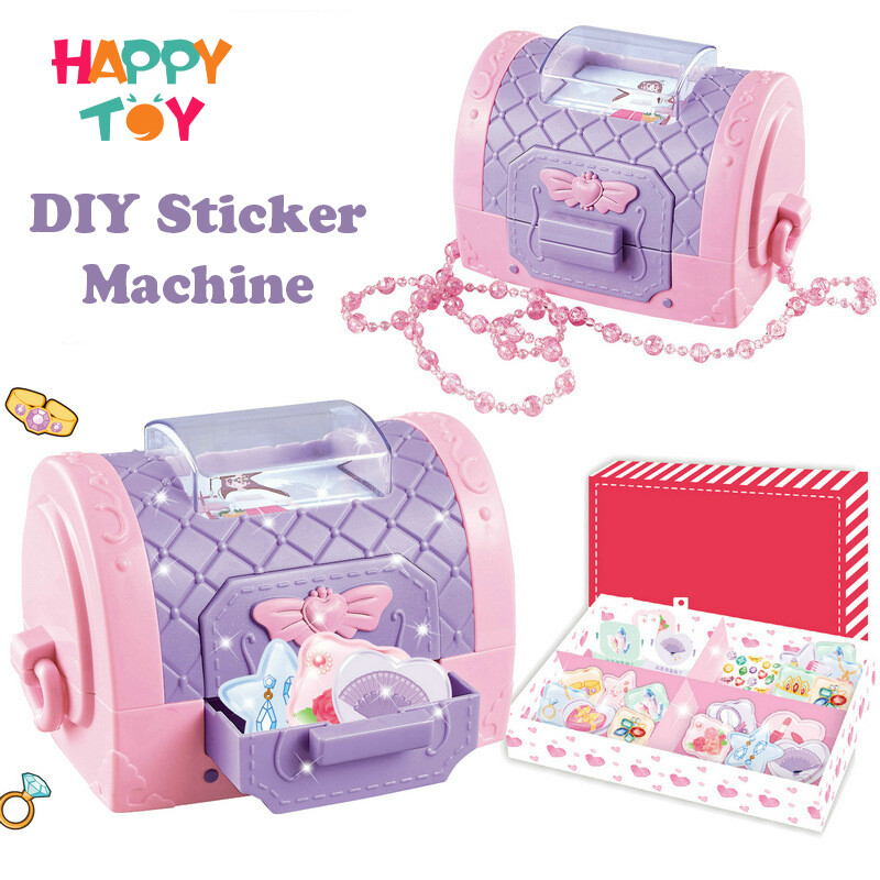 Happytoy máy dán tự làm máy dán công chúa thủ công đồ chơi trẻ em máy dán tạo kiểu túi xách ma thuật quà tặng cho bé gái