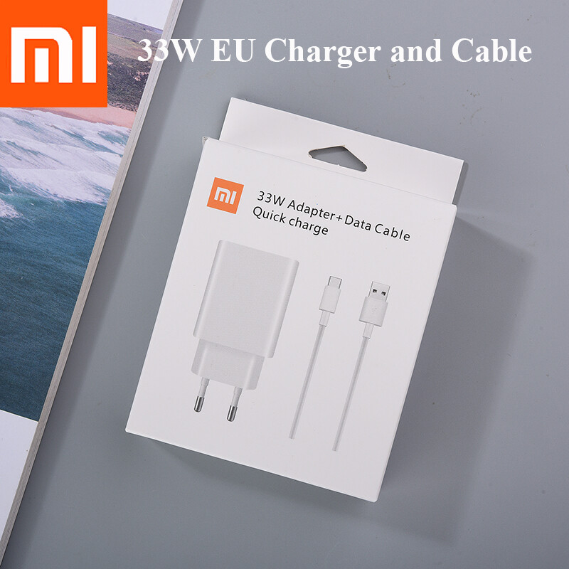 Sạc Turbo Xiaomi EU 33W Chính Hãng Với Cáp Dữ Liệu Type-C Cho Xiaomi Redmi Note 9 Pro POCO X3 Nfc Mi 10 9T Pro Note 10 10X LITE