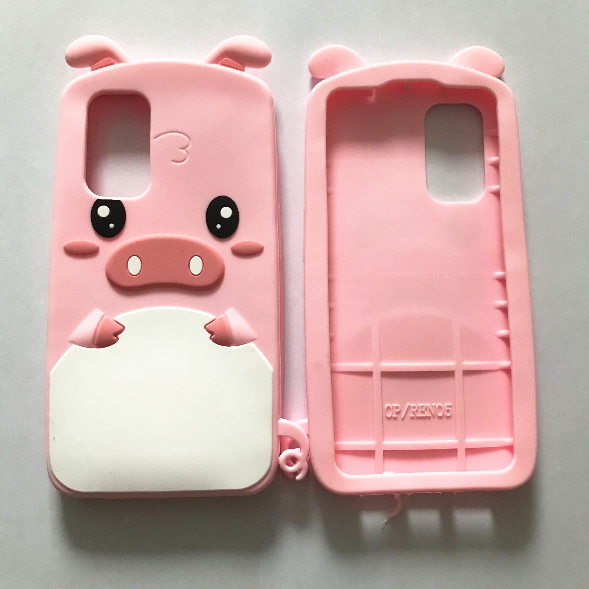 Ốp Cho OPPO Reno 5 Ốp Lưng Silicon Mềm Hình Lợn QQ Hoạt Hình Dễ Thương 3D, Ốp Điện Thoại OPPO Reno5
