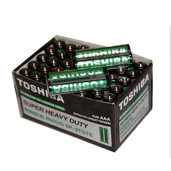 Bộ 40 viên pin đũa nhí AAA Toshiba-Nguyên hộp 40 viên