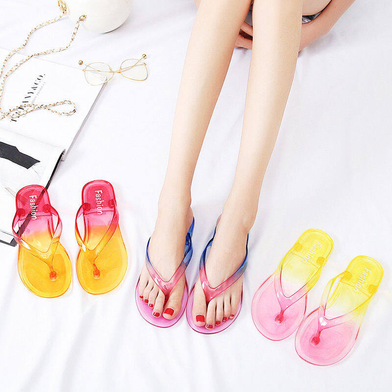 300toko dép pha lê jelly mát mẻ, dép lê trong suốt, dép chống trượt