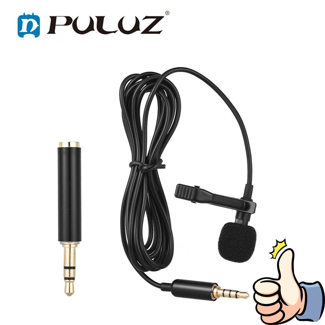 PULUZ Mini Xách Tay Clip-On Ve Áo Lavalier Condenser Mic Có Dây Microphone Cho iPhone Huawei Xiaomi iPad Android Điện Thoại Thông Minh DSLR Máy Tính Máy Tính PC Máy Tính Xách Tay