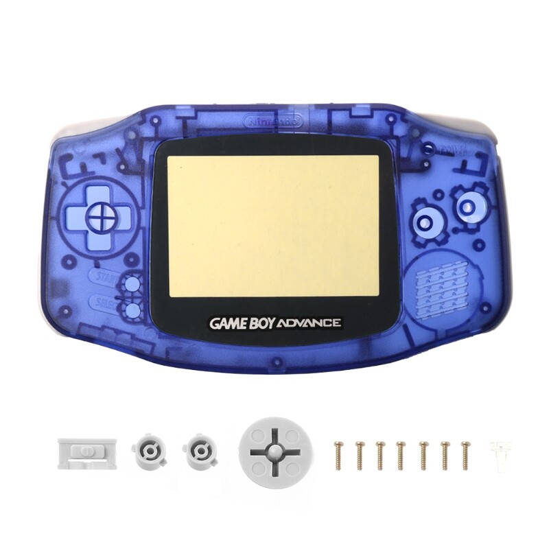 โปร่งใสเต็มชุดเคสฝาครอบกรอบอะไหล่ซ่อม ชุด สำหรับ GameBoy Advance GBA