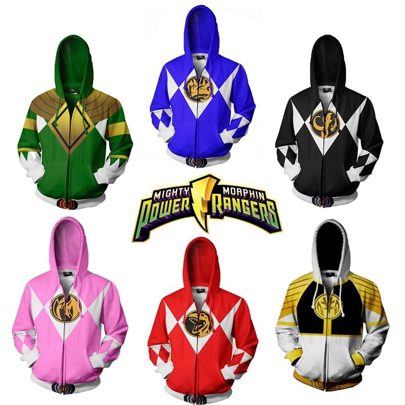 Áo Hoodie In 3D Hóa Trang Cosplay Mighty Morphin Power Rangers Áo Len Áo Sweatshirt