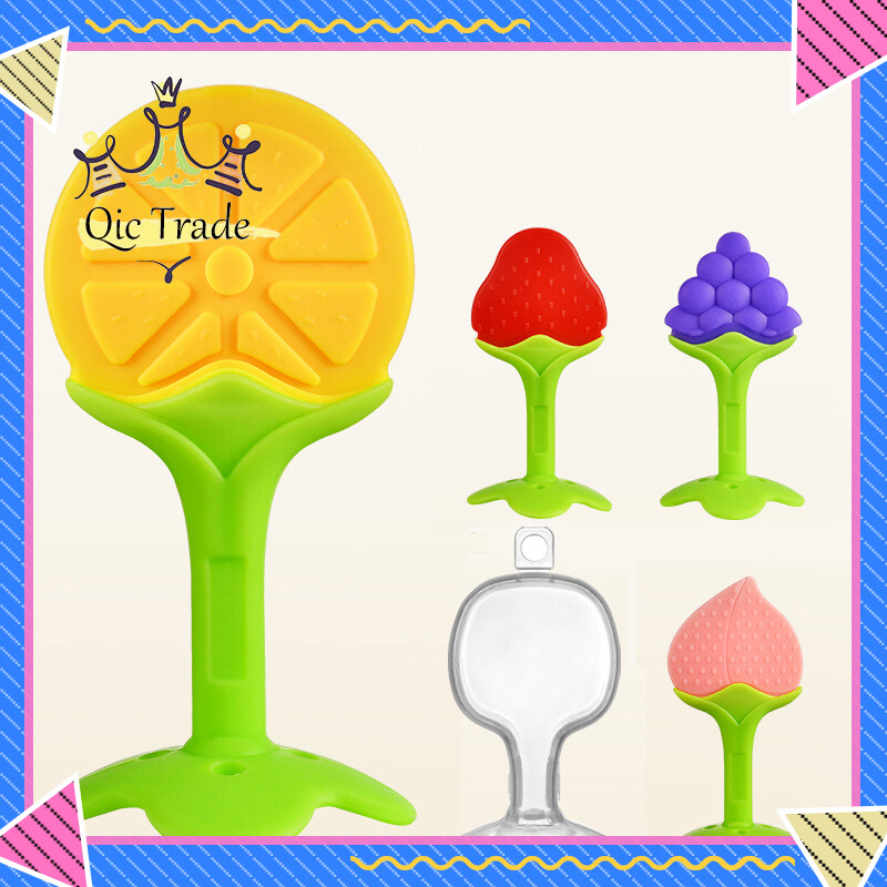⛳】Vòng ngậm mọc răng cho bé dùng cho thực phẩm Silicone Đồ chơi nhai hai màu không độc hại Vòng ngậm mọc răng cho bé